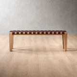 1.2m Riempie Bench - Oak - Coffee