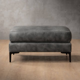 Tulbagh Leather Ottoman - Charcoal