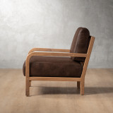 Vrede Leather Armchair - Oak - Brown 5