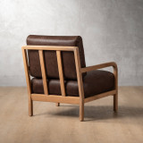 Vrede Leather Armchair - Oak - Brown