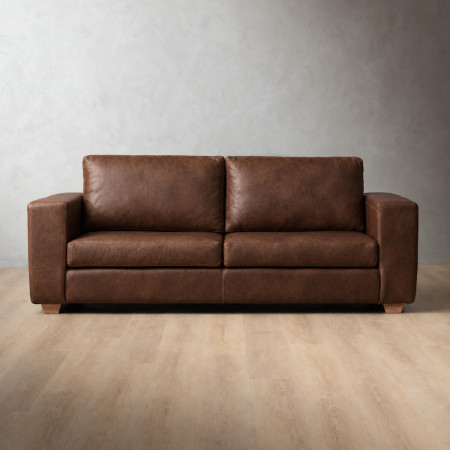 Westerman 3-Seater Leather Couch - Brown