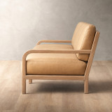 Vrede 2-Seater Leather Couch - Oak - Desert