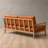Vrede 3-Seater Leather Couch - Oak - Ginger