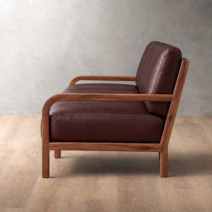 Vrede 3-Seater Leather Couch - Blackwood - Coffee 3