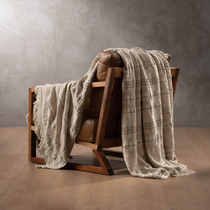 Valeria Throw - Ivory & Stone