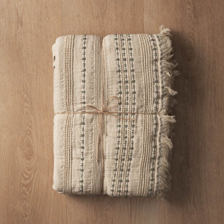 Valeria Throw - Ivory & Sage 1