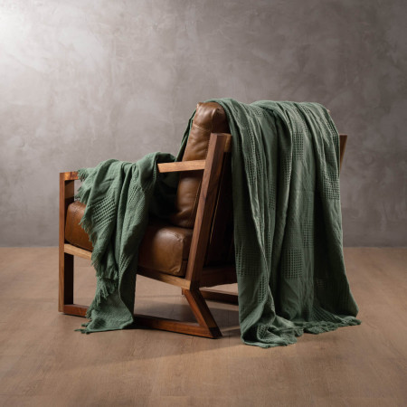 Theresa Throw - Moss Green