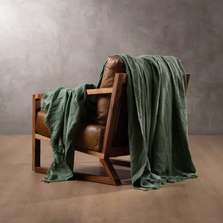 Theresa Throw - Moss Green