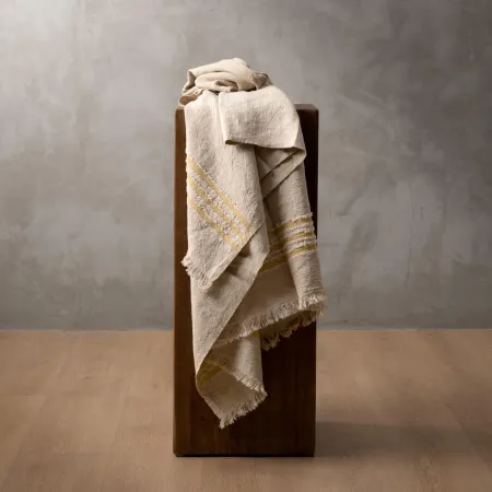 Marisol Throw - Stone & Mustard