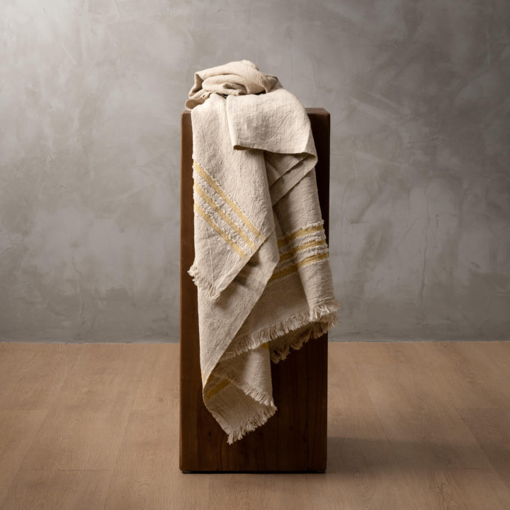 Marisol Throw - Stone & Mustard