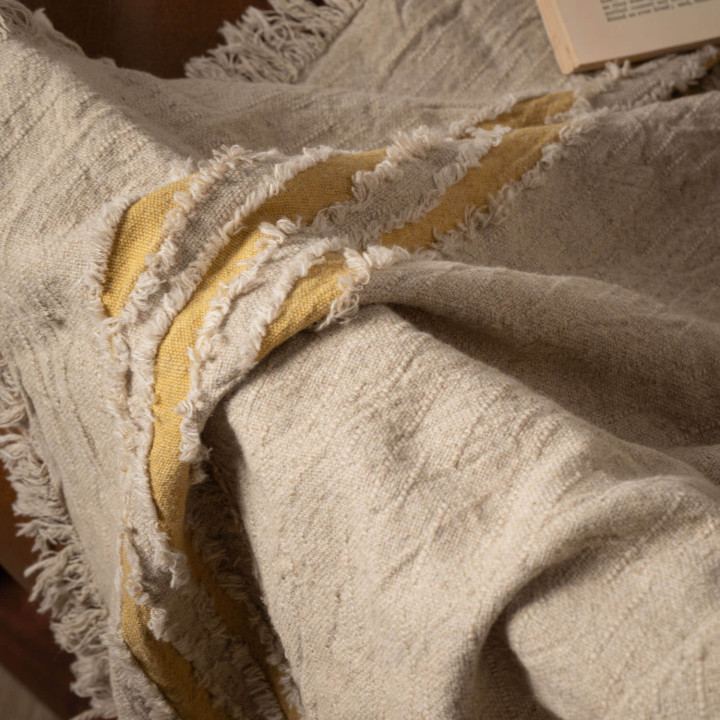 Marisol Throw - Stone & Mustard