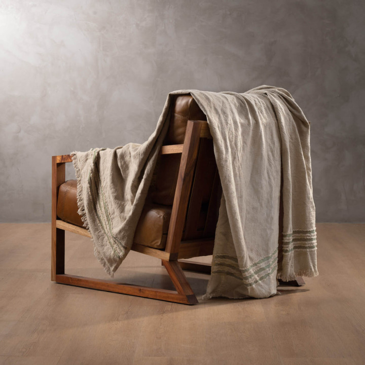 Marisol Throw - Stone & Olive