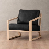 Clarens Leather Armchair - Oak - Black