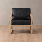 Clarens Leather Armchair - Oak - Black