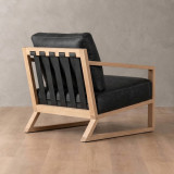 Clarens Leather Armchair - Oak - Black