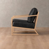 Clarens Leather Armchair - Oak - Black