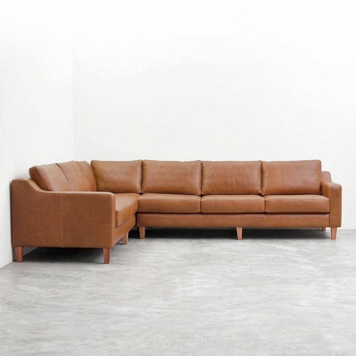 Douglas Full Leather Corner Unit Left - Butterscotch 1