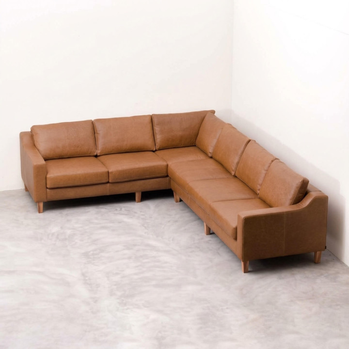Douglas Full Leather Corner Unit Left - Butterscotch 2