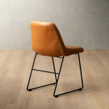 Hand-Stitched Leather Dining Chair - Ginger - 4
