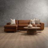 Karoo Leather Corner Couch with Daybed Left - Butterscotch 1