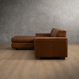 Karoo Leather Corner Couch with Daybed Left - Butterscotch
