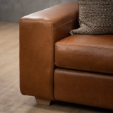 Karoo Leather Corner Couch with Daybed Left - Butterscotch