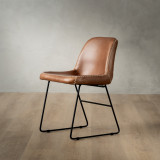 Demo - Hand-Stitched Leather Dining Chair - Butterscotch - 1