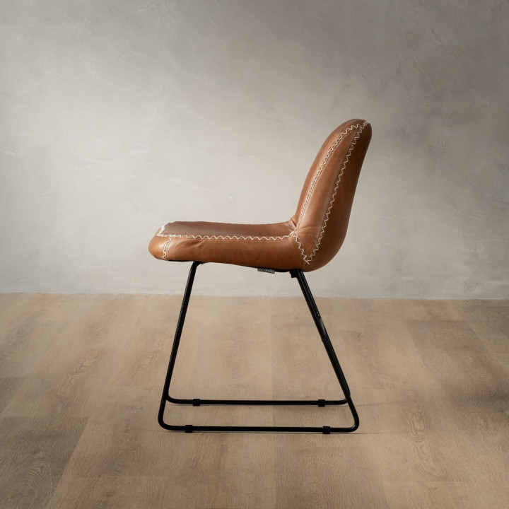 Demo - Hand-Stitched Leather Dining Chair - Butterscotch - 5
