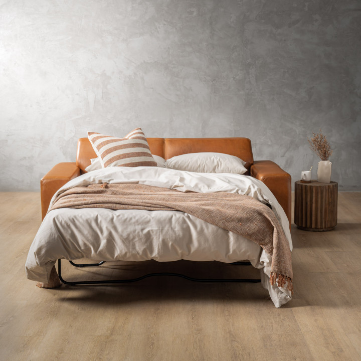 Karoo Leather Sleeper Couch - Ginger - 5