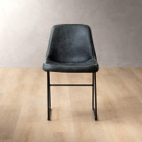 Hand-Stitched Leather Dining Chair - Midnight - 5