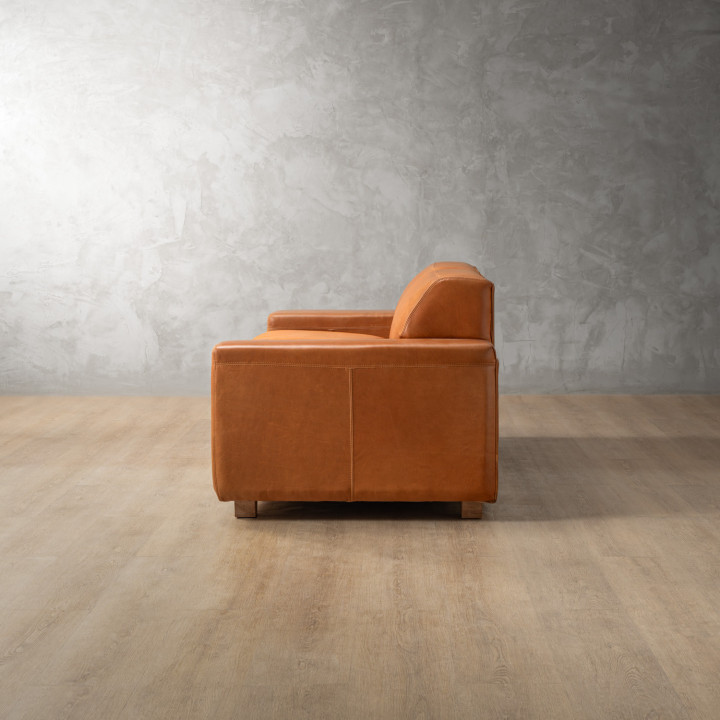 Karoo Leather Sleeper Couch - Ginger - 8