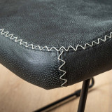 Hand-Stitched Leather Dining Chair - Midnight - 9