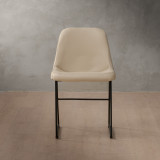 Hand-Stitched Leather Dining Chair - Cream - 2