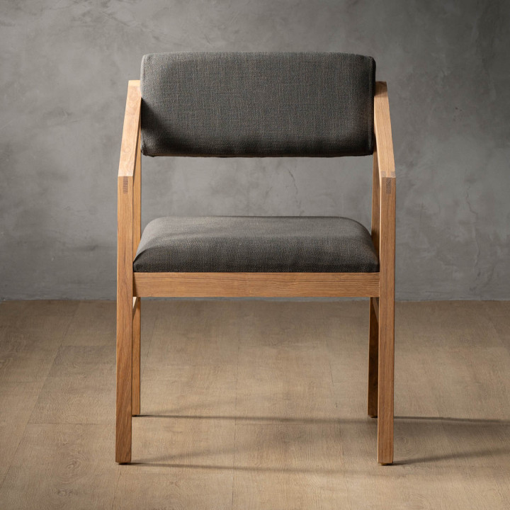Jozi Fabric Carver Chair - Oak - Juniper Graphite - 3