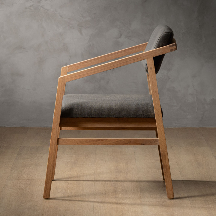 Jozi Fabric Carver Chair - Oak - Juniper Graphite - 4