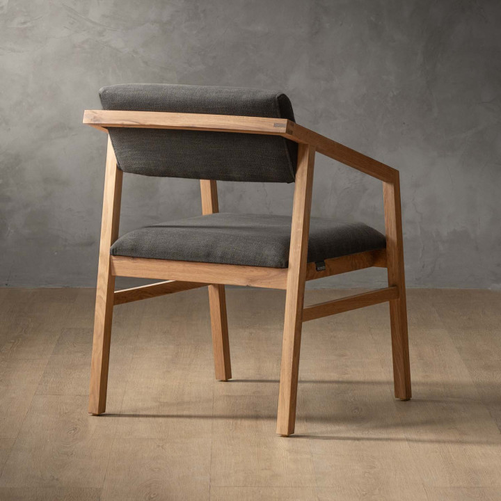 Jozi Fabric Carver Chair - Oak - Juniper Graphite - 5
