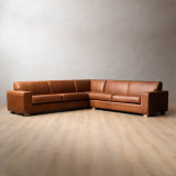 Karoo Full Corner Leather Couch - Butterscotch - 1
