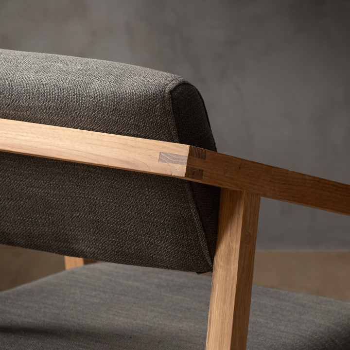 Jozi Fabric Carver Chair - Oak - Juniper Graphite - 6