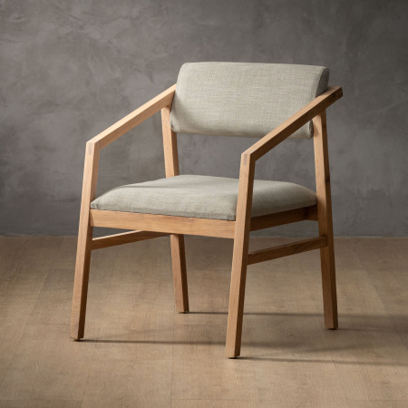 Jozi Fabric Carver Chair - Oak - Juniper Stone
