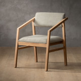 Jozi Fabric Carver Chair - Oak - Juniper Stone - 1