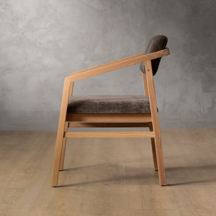 Jozi Fabric Carver Chair - Oak - Storm Wave - 3