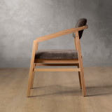 Jozi Fabric Carver Chair - Oak - Storm Wave - 3
