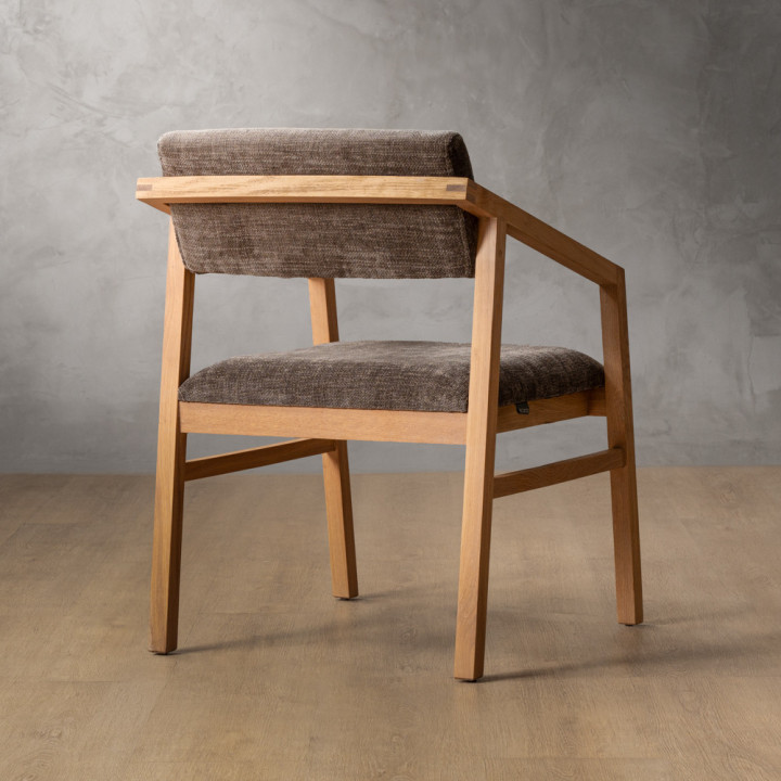 Jozi Fabric Carver Chair - Oak - Storm Wave - 4