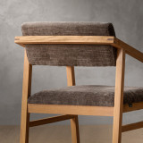 Jozi Fabric Carver Chair - Oak - Storm Wave - 6