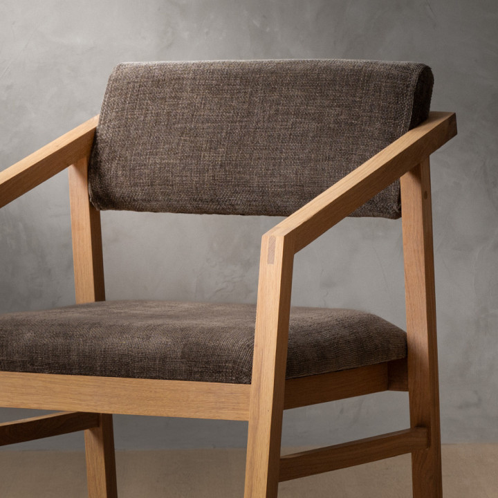 Jozi Fabric Carver Chair - Oak - Storm Wave - 5