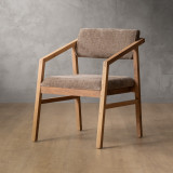 Jozi Fabric Carver Chair - Oak - Fossil Wave - 1