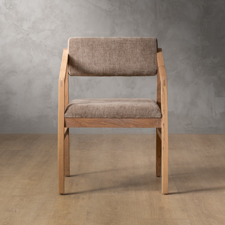 Jozi Fabric Carver Chair - Oak - Fossil Wave - 2