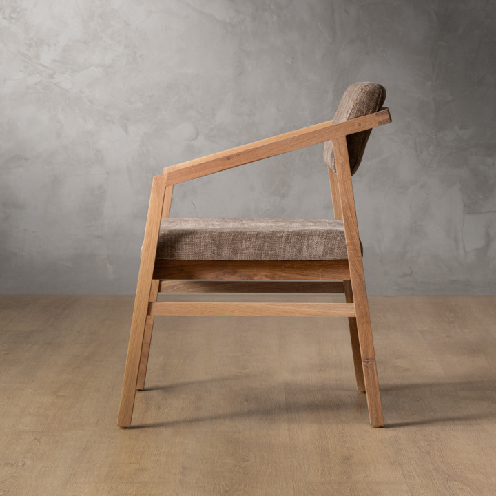 Jozi Fabric Carver Chair - Oak - Fossil Wave - 3