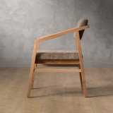 Jozi Fabric Carver Chair - Oak - Fossil Wave - 3