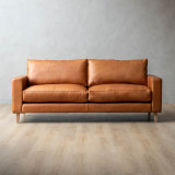 Demo - Hamlet 3-Seater Leather Couch - Ginger - 1